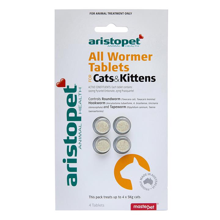 Aristopet All Wormer Tablets For Cats And Kittens For Cats/Kittens 4 Tablets