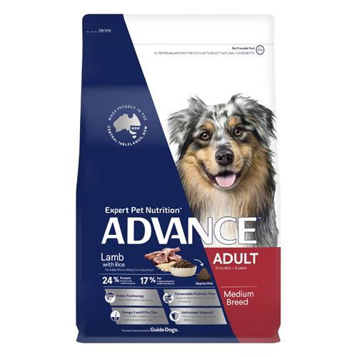 Advance Adult Medium Breed Lamb With Rice Dry Dog Food  15 Kg