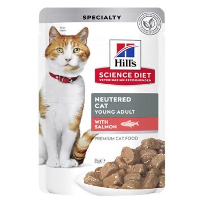 Hill's Science Diet Neutered Young Adult With Salmon Wet Cat Food 85gm 12 Pouches