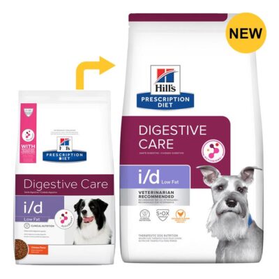 Hill's Prescription Diet I/D Low Fat Digestive Care Chicken Flavour Dry Dog Food  12.5 Kg