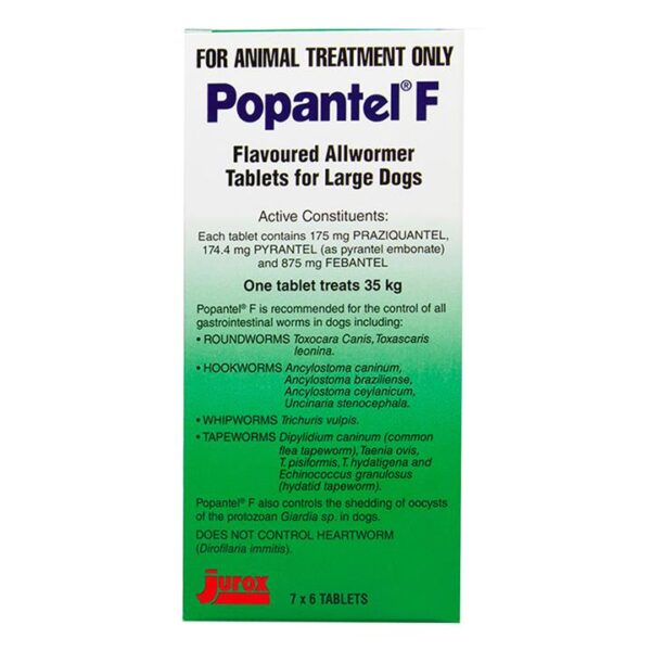 Popantel F Allwormer For Large Dogs (35 Kg) 2 Tablets