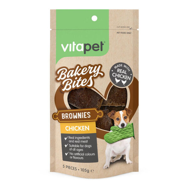 Vitapet Bakery Bites Chicken Brownies Dog Treats  105 Gm