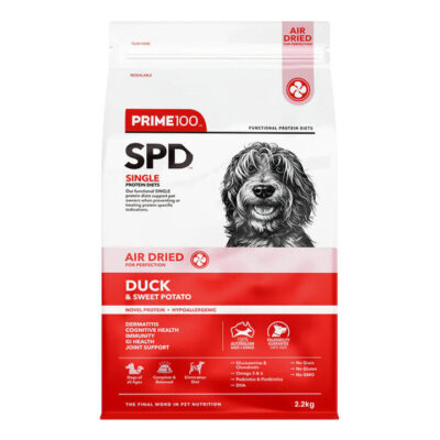 Prime100 Spd Single Protein Diets Air Dried Duck & Sweet Potato All Life Stages Dry Dog Food  2.2 Kg