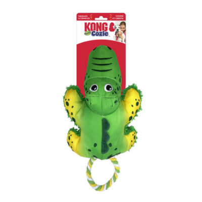 Kong Cozie Tuggz Crinkle Plush Squeaker Rope Tug Toy For Dogs - Alligator 1 X Medium/Large