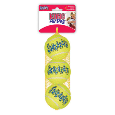 Kong Squeakair Nonabrasive Felt Squeaker Balls Toy For Dogs  3 X Medium