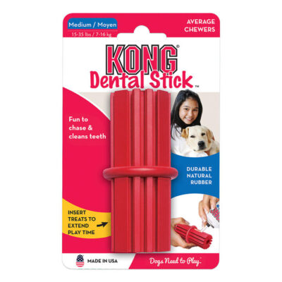 Kong Dental Stick Rubber Toy For Dogs  1 X Medium