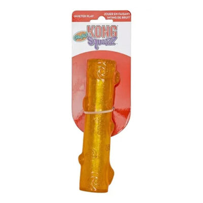 Kong Squeezz Crackle Squeaker Fetch Toy For Dogs - Stick 1 X Medium