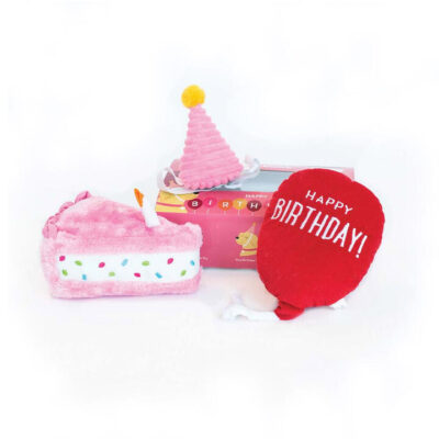 Zippy Paws Birthday Box For Dogs And Cats - Pink 3 Piece