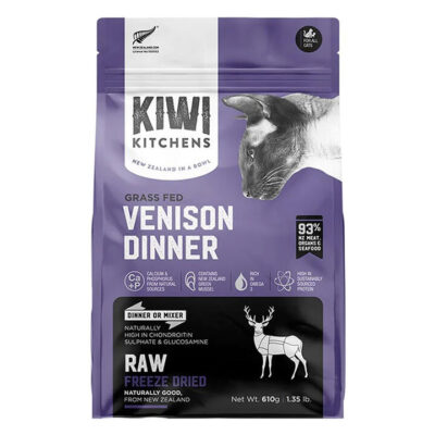 Kiwi Kitchens Raw Freeze Dried Venison Dinner Dry Cat Food  610 Gm