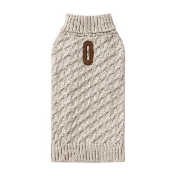 Snooza Wear Knit Polo Dog Sweater Oatmeal 1 X Large