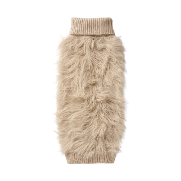 Snooza Dog Apparel Fur Knit Jumper Ecru 1 X Large