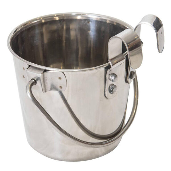 Superior Pet - Stainless Steel Flat Sided Bucket  3.8 Ltrs