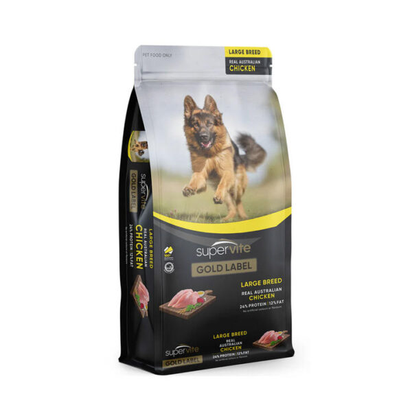 Supervite Gold Label Large Breed Real Australian Chicken Dry Dog Food  20 Kg