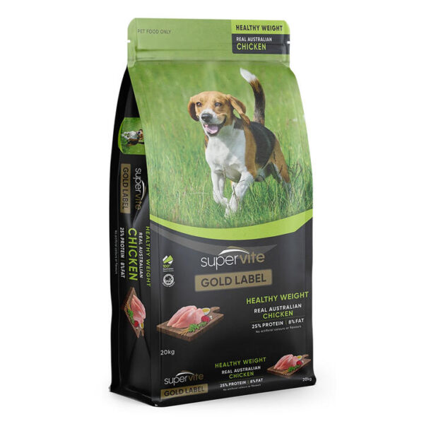 Supervite Gold Label Healthy Weight Real Australian Chicken Dry Dog Food  20 Kg