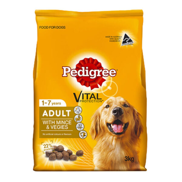 Pedigree Adult Dry Dog Food With Mince & Veggies  3 Kg
