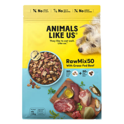 Animals Like Us Rawmix50 With Grass-Fed Beef Dry Dog Food  1.8 Kg