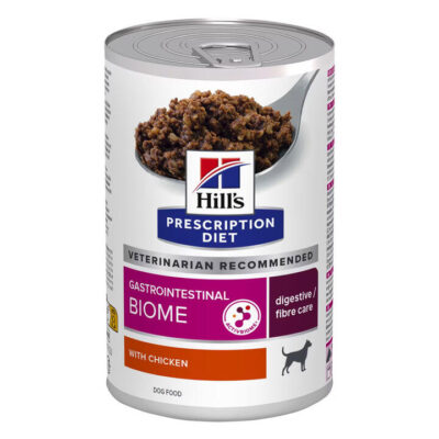 Hill's Prescription Diet Gastrointestinal Biome Digestive/Fibre Care With Chicken Wet Dog Food 370gm 12 Cans