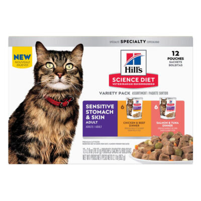 Hill's Science Diet Sensitive Stomach & Skin Adult Variety Pack Wet Cat Food 79.37gm 12 Pack