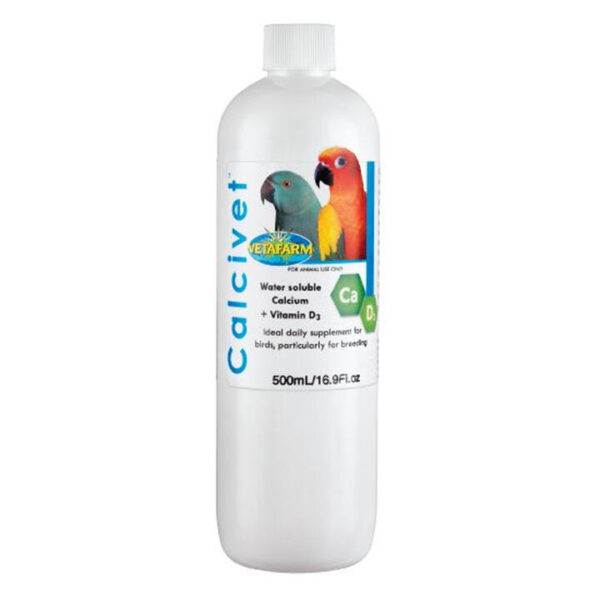 Vetafarm Calcivet Calcium + Vitamin D3 Daily Supplement For Birds  500 Ml