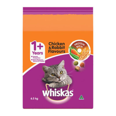 Whiskas Adult 1+ Years Chicken & Rabbit Flavours Dry Cat Food  6.5 Kg