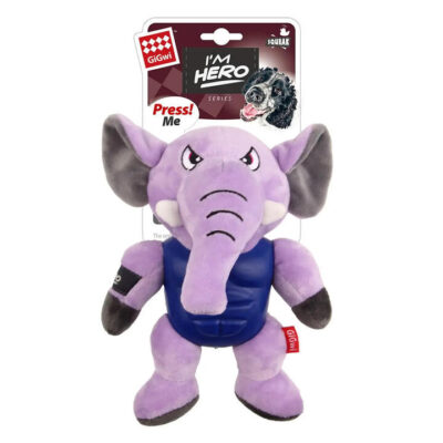 Gigwi Im Hero Plush Squeaker Toy For Dogs - Elephant 1 Pack