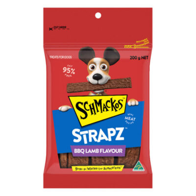 Schmackos Strapz Bbq Lamb Flavour Real Meat Recipe Dog Treats  200 Gm