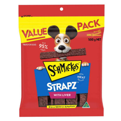 Schmackos Strapz With Liver Real Meat Recipe Dog Treats  500 Gm