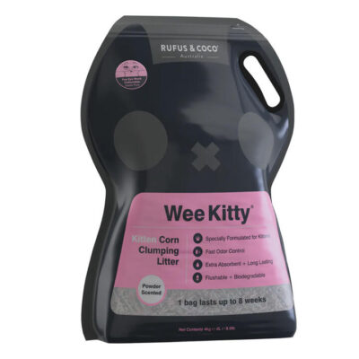 Rufus & Coco Wee Kitty Kitten Corn Clumping Cat Litter  4 Kg