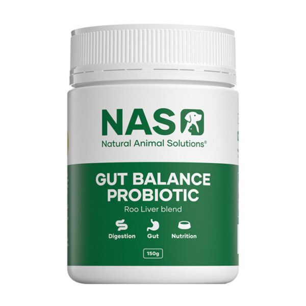 Natural Animal Solutions (Nas) Gut Balance Probiotic Supplement For Dogs And Cats - Roo Liver Blend 150 Gm