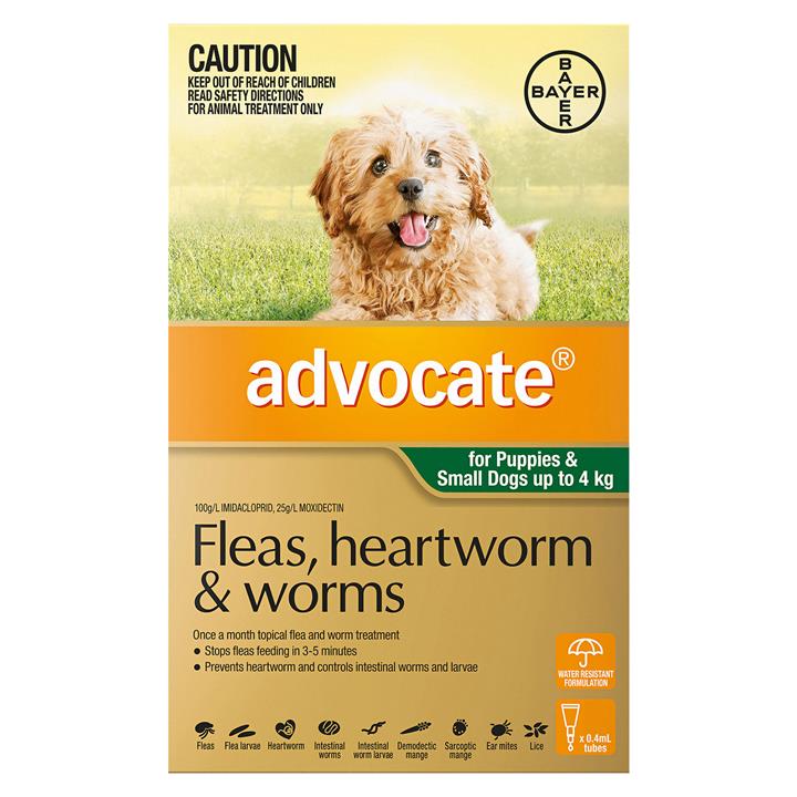 Advocate For Dogs Up To 4 Kg (Small Dogs/Pups) Green 1 Dose